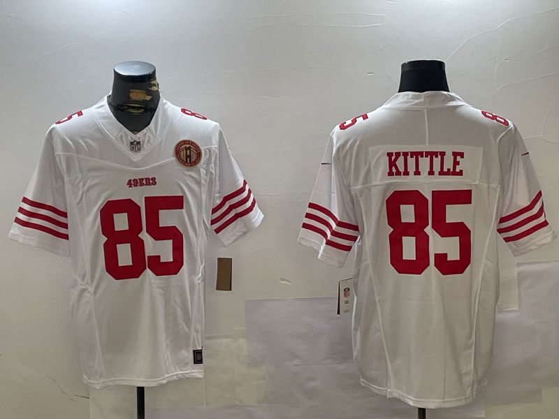 Men San Francisco 49ers #85 Kittle White three generations 2024 Nike Limited NFL Jersey style 4